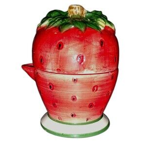 Strawberry Juicer Covered Hand Painted Farmhouse Grannycore Cottagecore